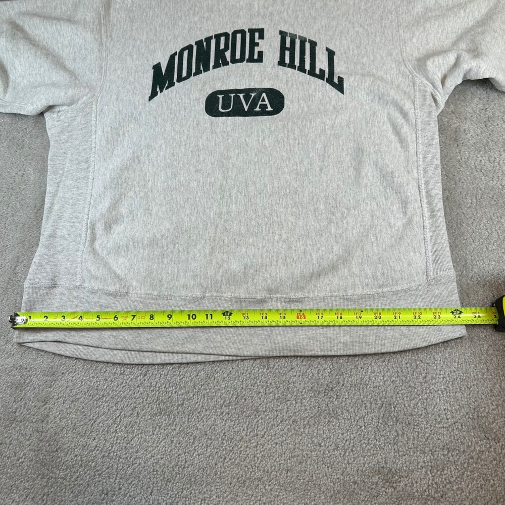 Vintage 90s Soffe Sweatshirt Mens XL Gray Monroe Hill UVA Made in USA Distressed - Picture 10 of 13